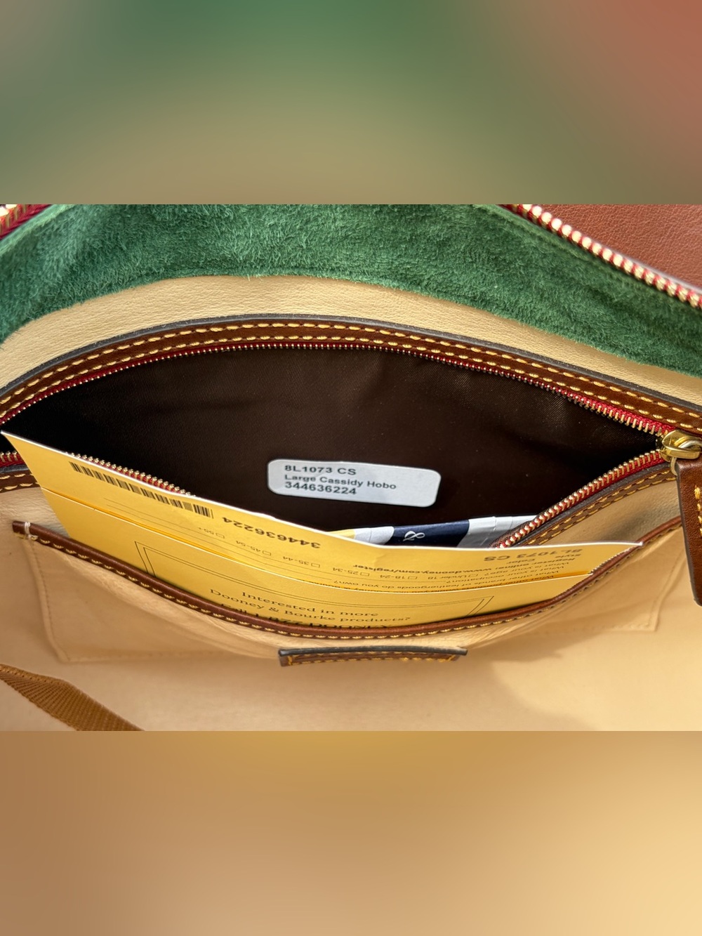 Dooney & Bourke Cassidy Hobo Large Chestnut Brown Florentine Leather NWT - Picture 7 of 17